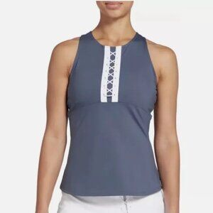 Prince Slate Gray Tennis Lace Front Tank Sz L